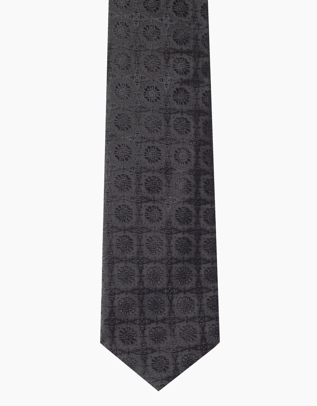 Black Medallion Jacquard Italian Silk Tie