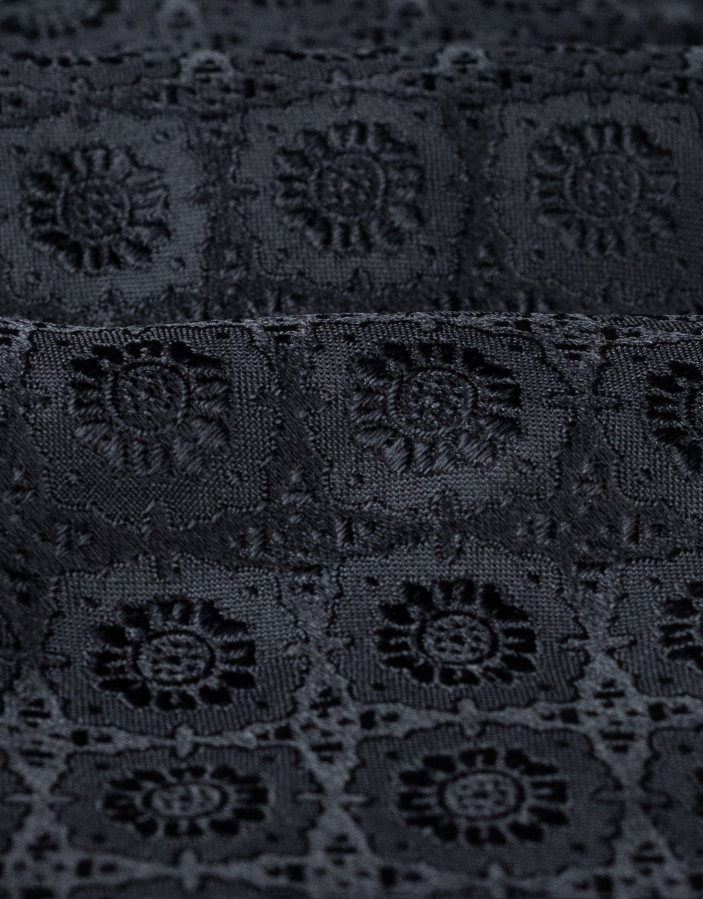 Black Medallion Jacquard Italian Silk Tie