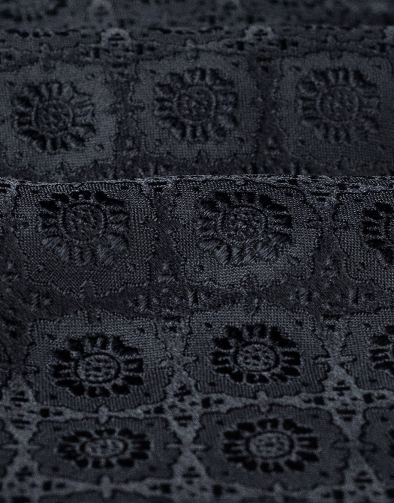 Black Medallion Jacquard Italian Silk Tie