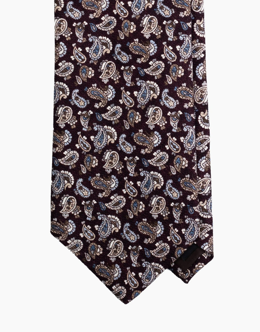 Mahogany Brown Paisley Italian Silk Tie - tie point