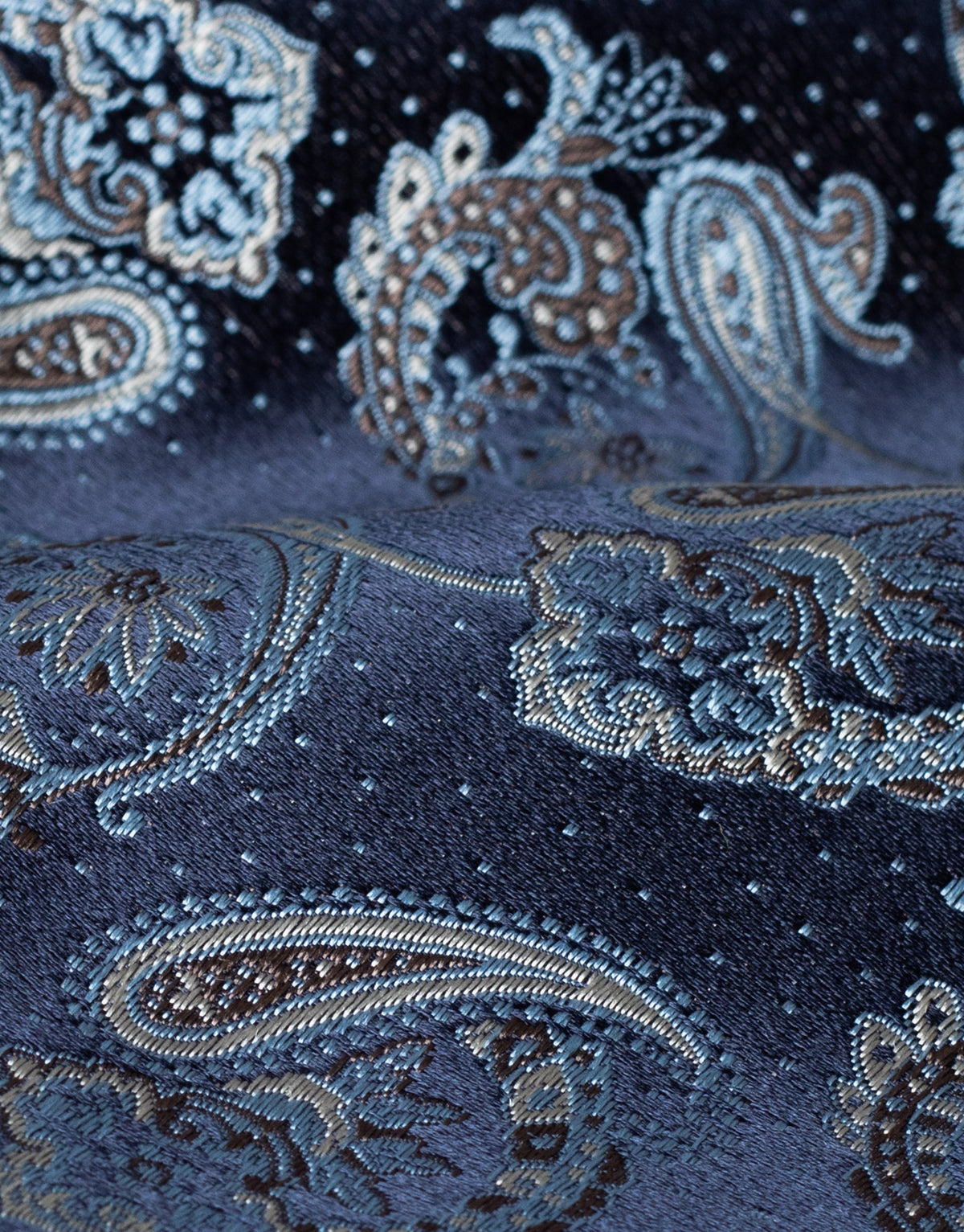 Black Paisley Jacquard Italian Silk Tie - fabric close-up