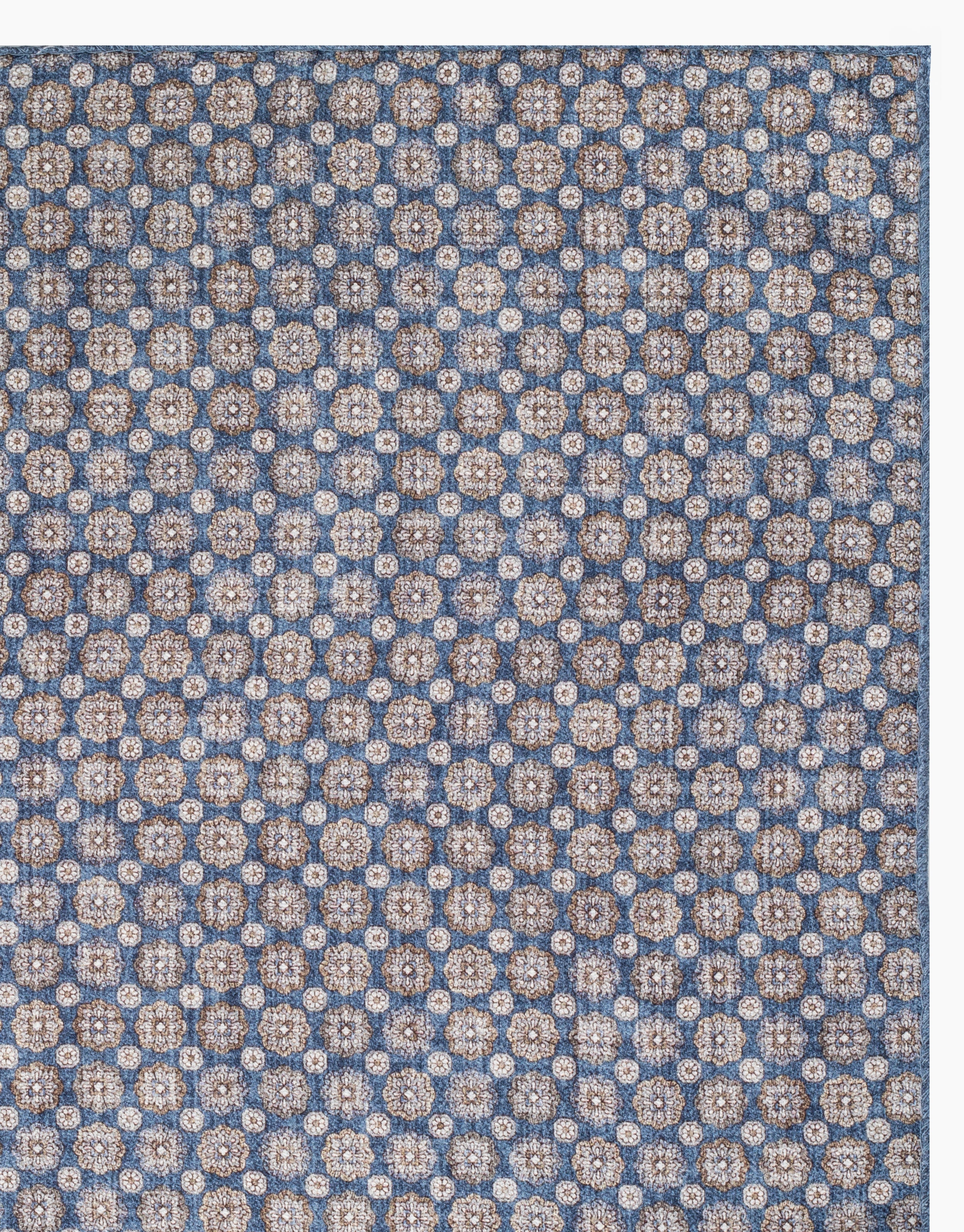 Blue & Brown Paisley Reversible Italian Pocket Square