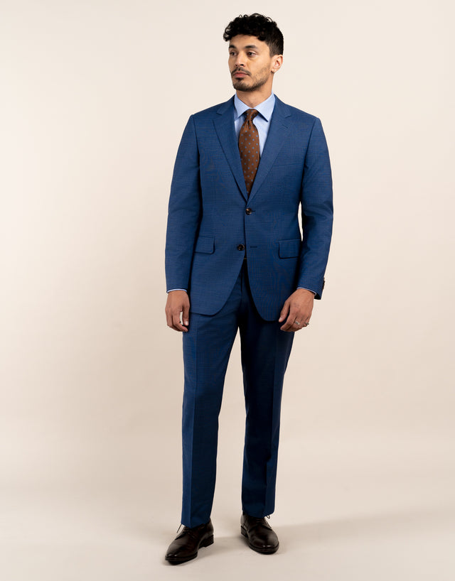 Cooper Mid Blue Check Suit