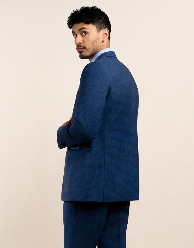 Cooper Mid Blue Check Suit