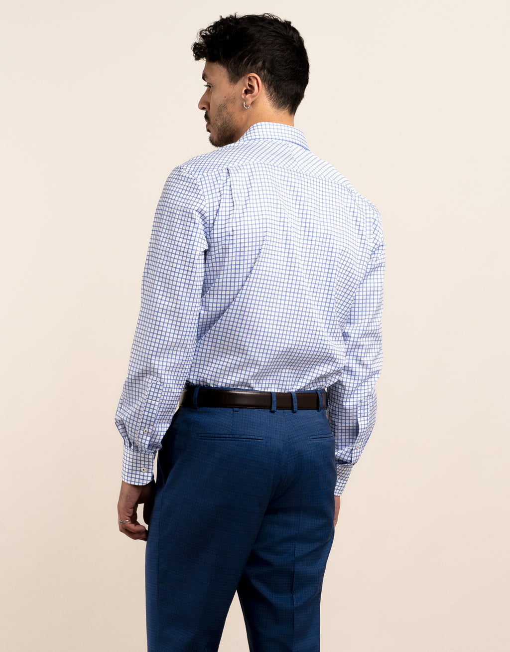 Sinatra Blue Shadow Check Shirt