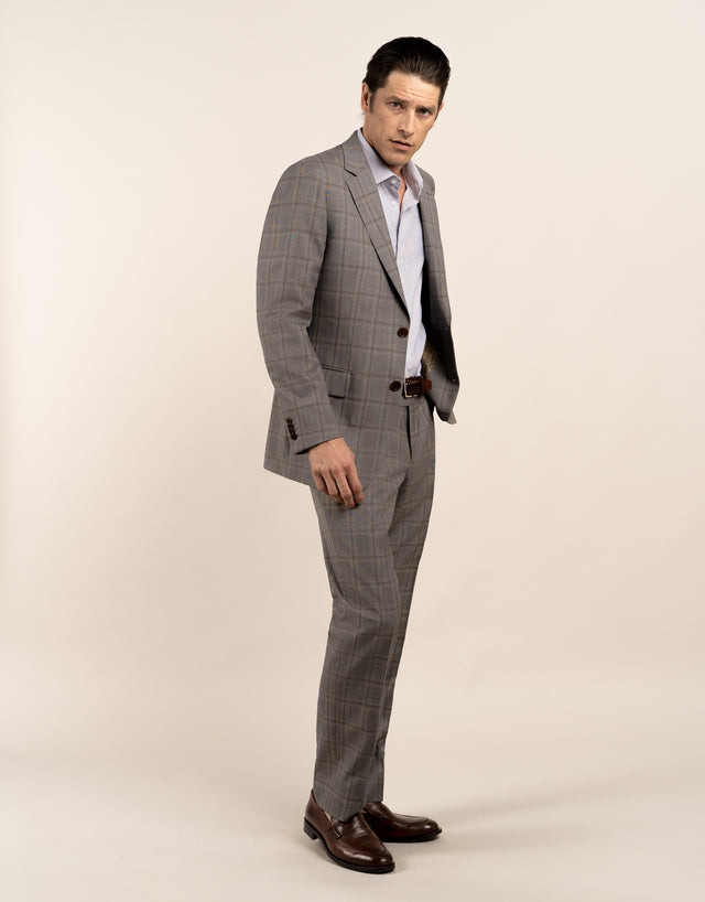 Cooper Grey and Brown Check Suit