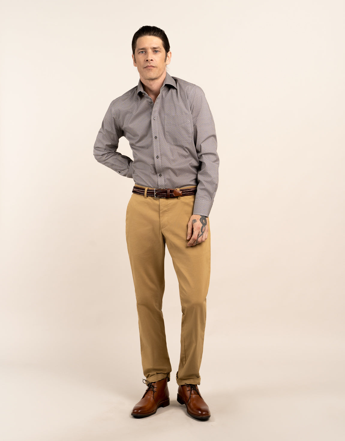 Sinatra Blue and Yellow Medallion Print Shirt