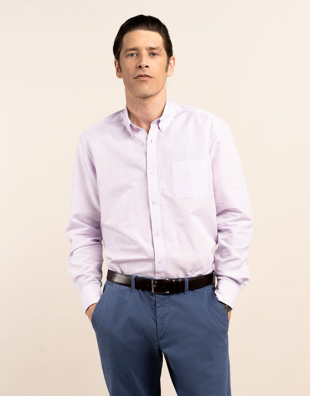 Ohope Lilac Cotton-Linen Shirt