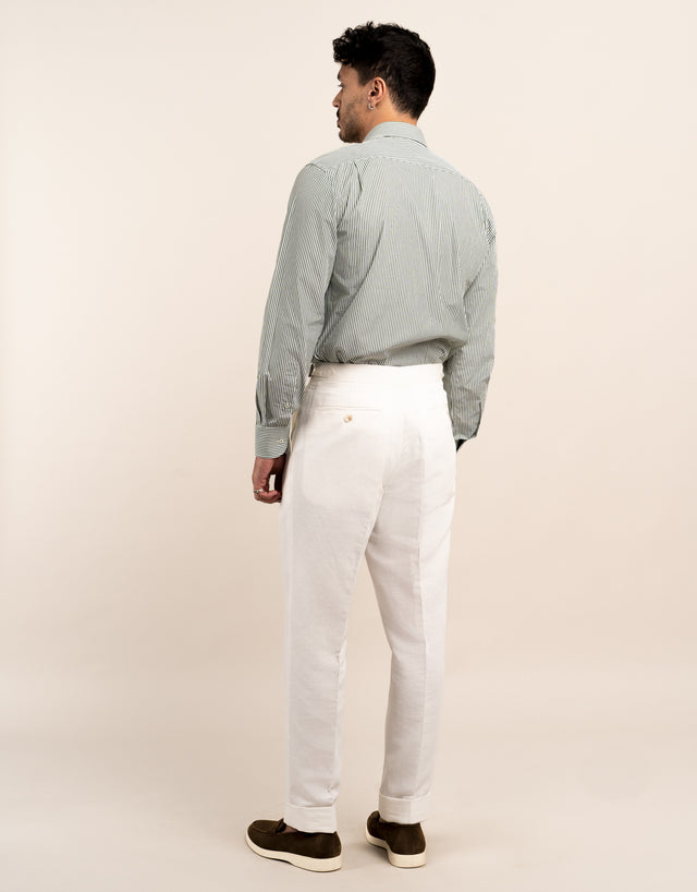 Evans White Linen Blend Trouser