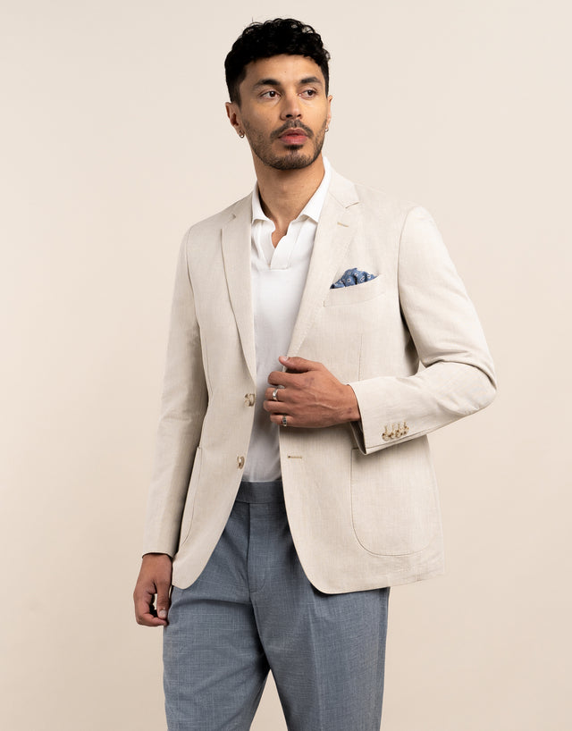 Malta Beige Linen Blend Blazer