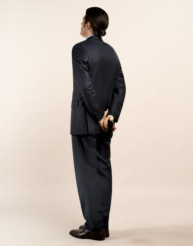 Lotus Navy Stripe Suit Trouser