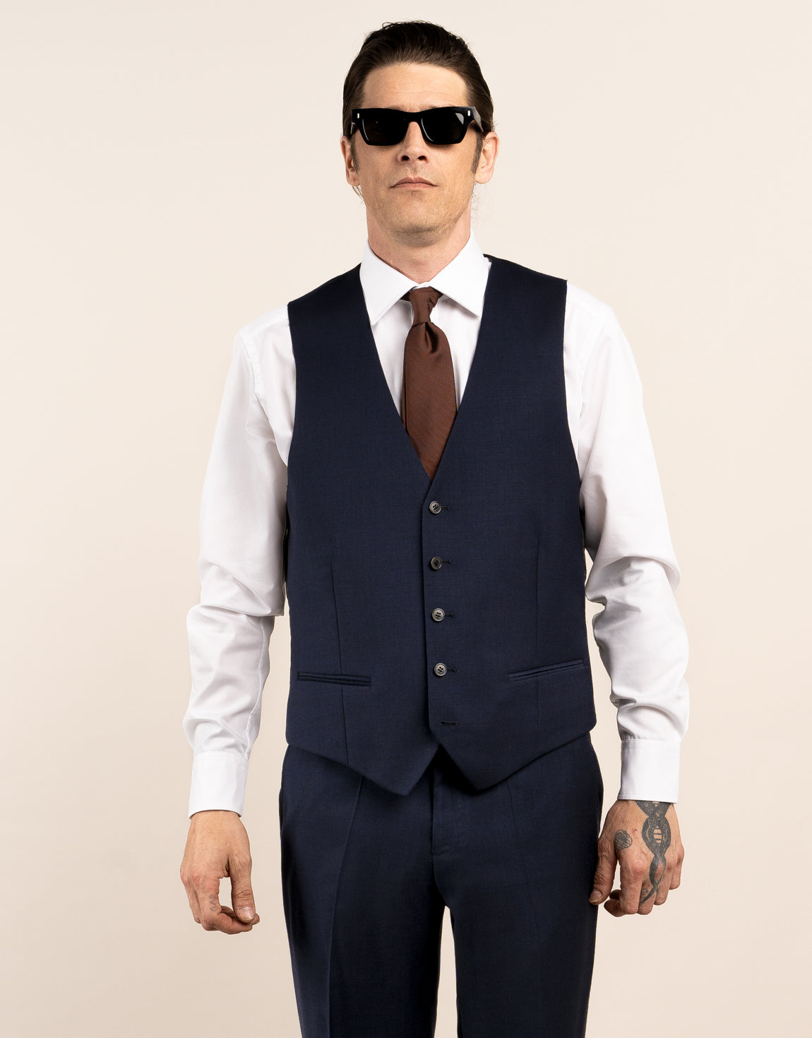 Hire Curtis Navy Waistcoat