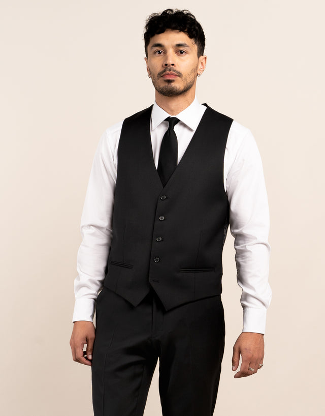 Curtis Black Waistcoat