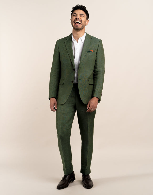 Evans Forest Green Linen Trouser