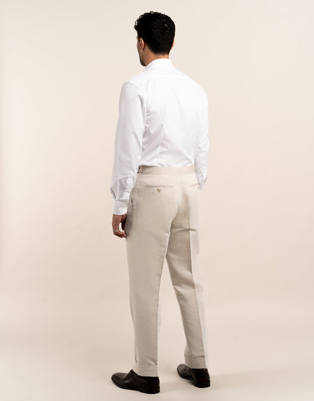 Evans Beige Linen Blend Trouser