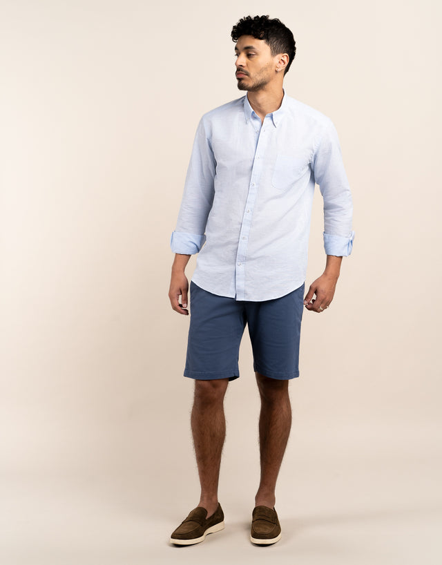 Ohope Light Blue Cotton-Linen Shirt