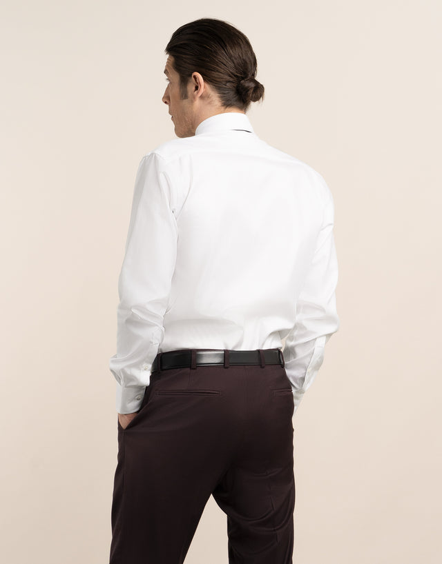 York White Herringbone Non-Iron Shirt