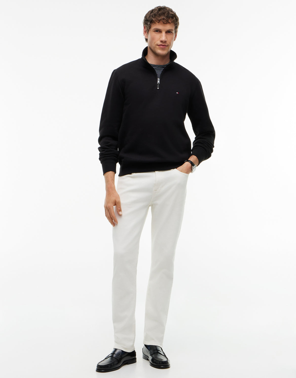 Tommy Hilfiger Essential Black Fleece 1/4 Zip