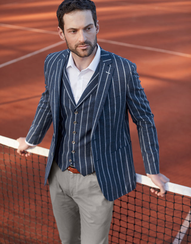 Pearse Blue Stripe Blazer