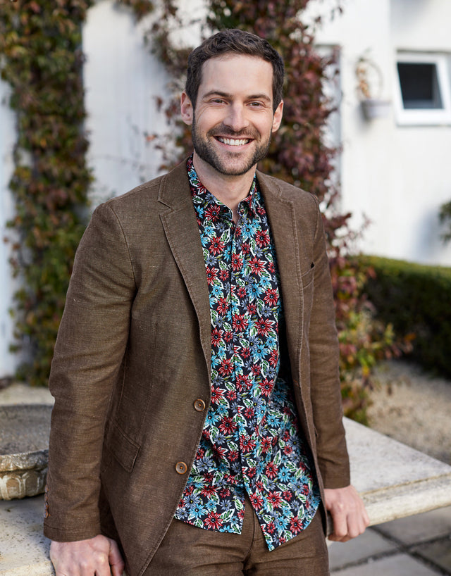 Split Brown Birdseye Blazer