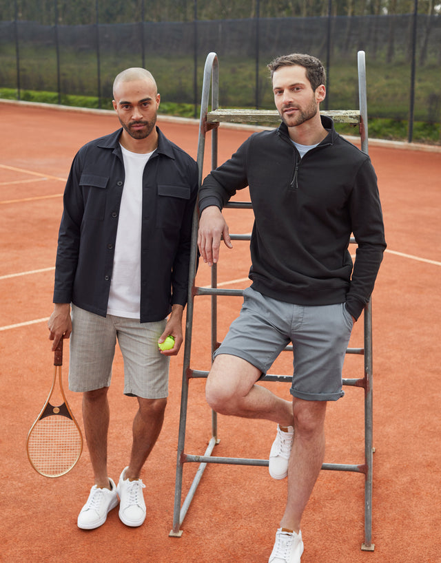 Island Beige & Grey Check Shorts