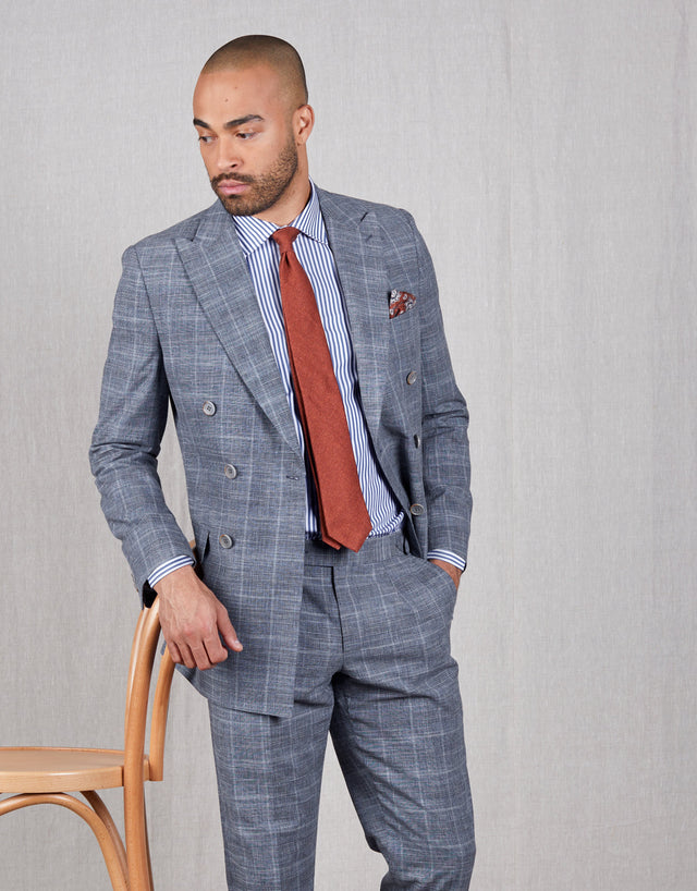 Whetu Blue & Beige Check Suit