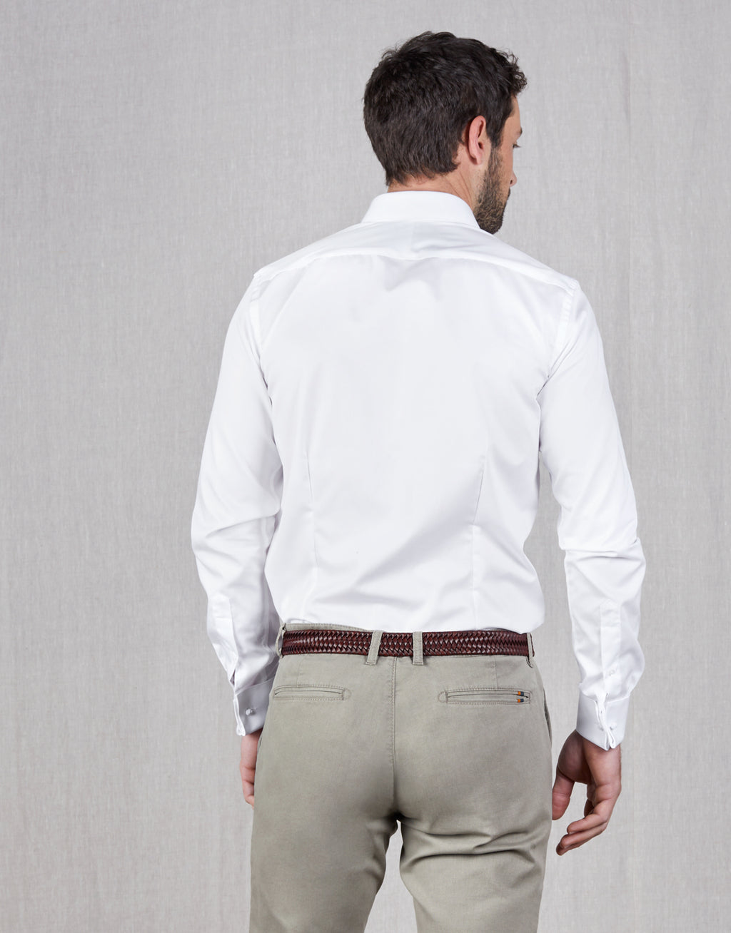 Santiago White Twill Tailored Shirt