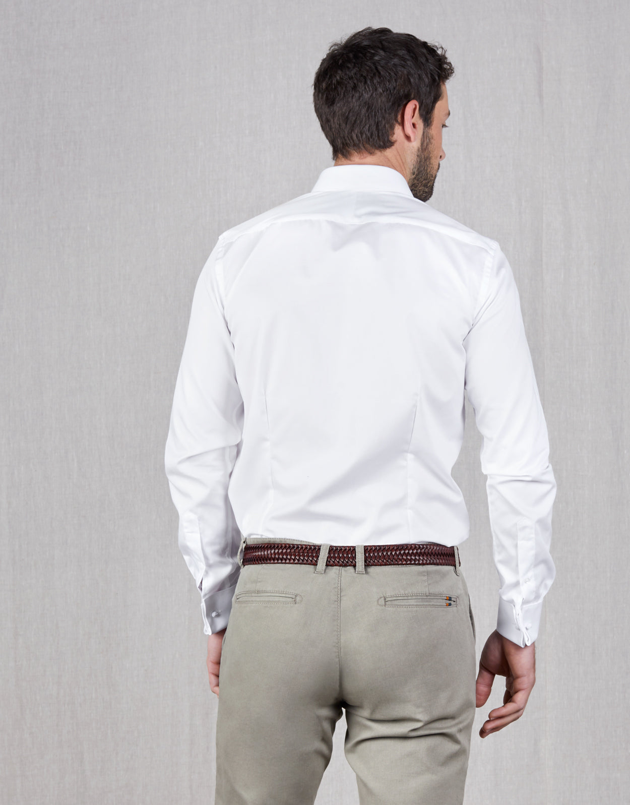 Santiago White Twill Tailored Shirt