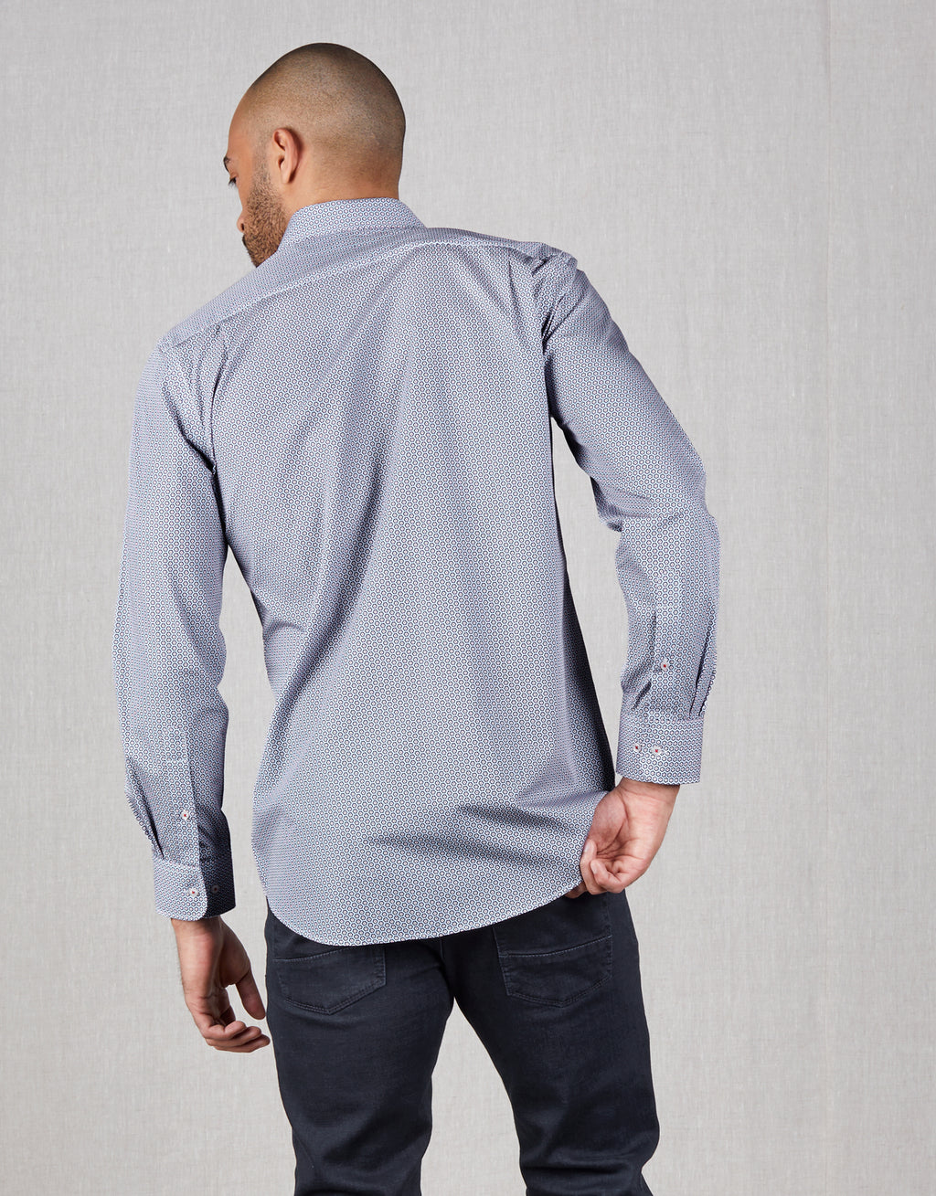 Sinatra Blue & Red Hexagon Shirt