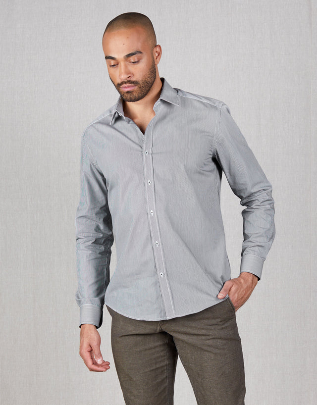 Banks Black Pencil Stripe Shirt