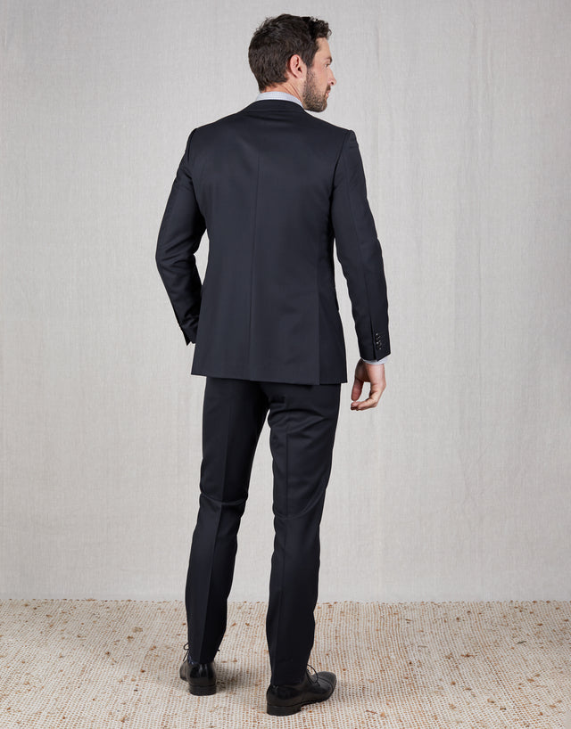 Cooper Navy Herringbone Two Trouser Suit