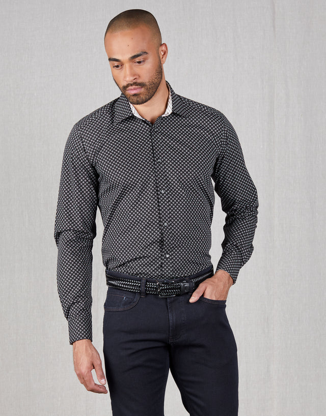 Barbican Black Geometric Shirt