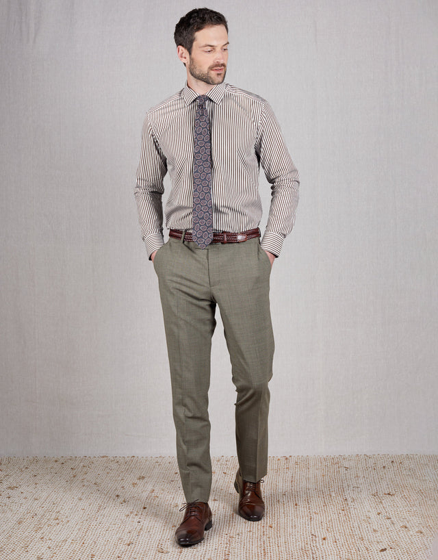 Cooper Brown Textured Stretch Two Piece Suit