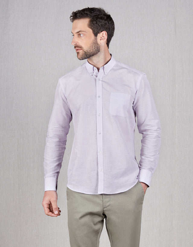Ohope Lilac Cotton-Linen Shirt