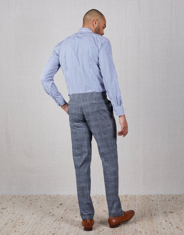 Evans Blue & Beige Check Trouser