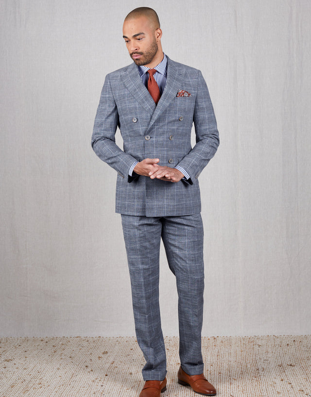 Whetu Blue & Beige Check Suit