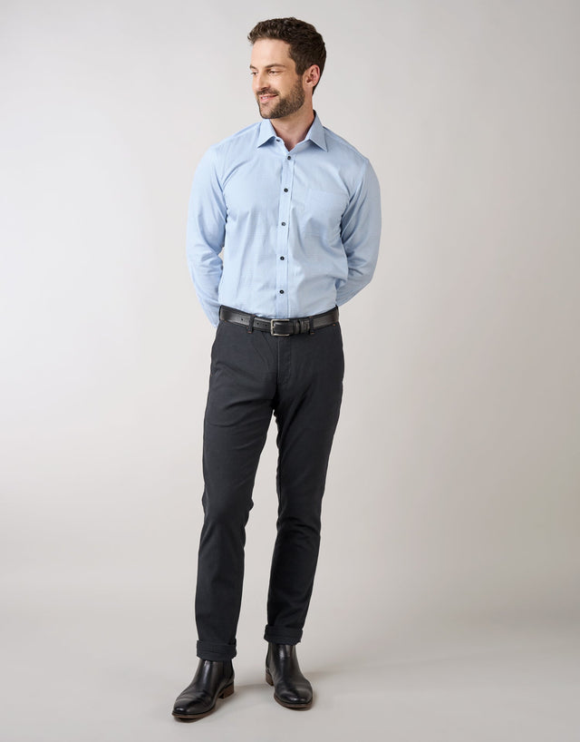 Sinatra Blue Check Stretch Shirt