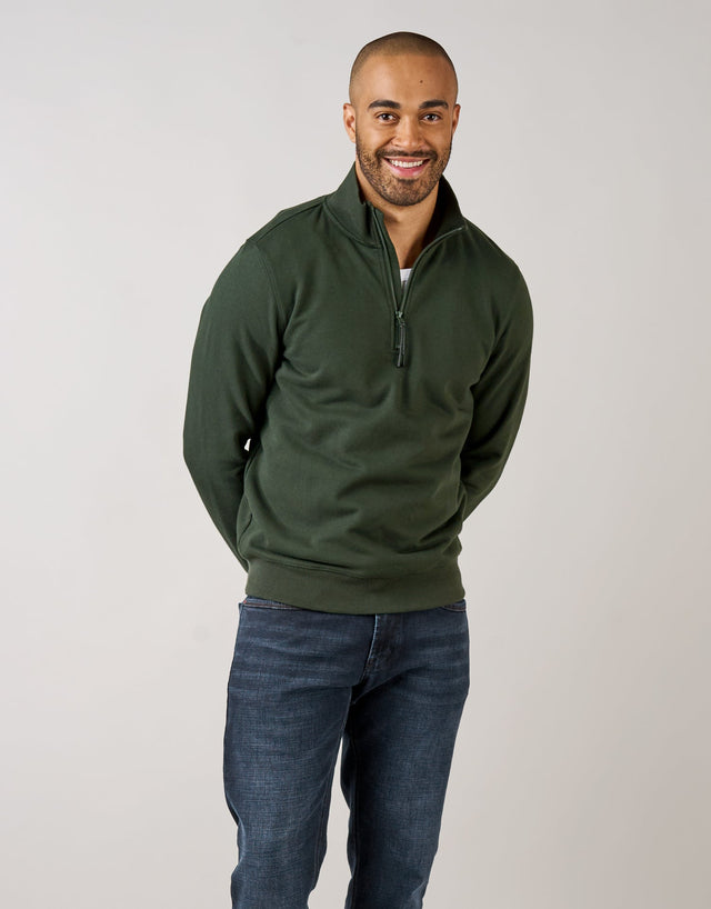 Champ Dark Green 1/4 Zip Sweater