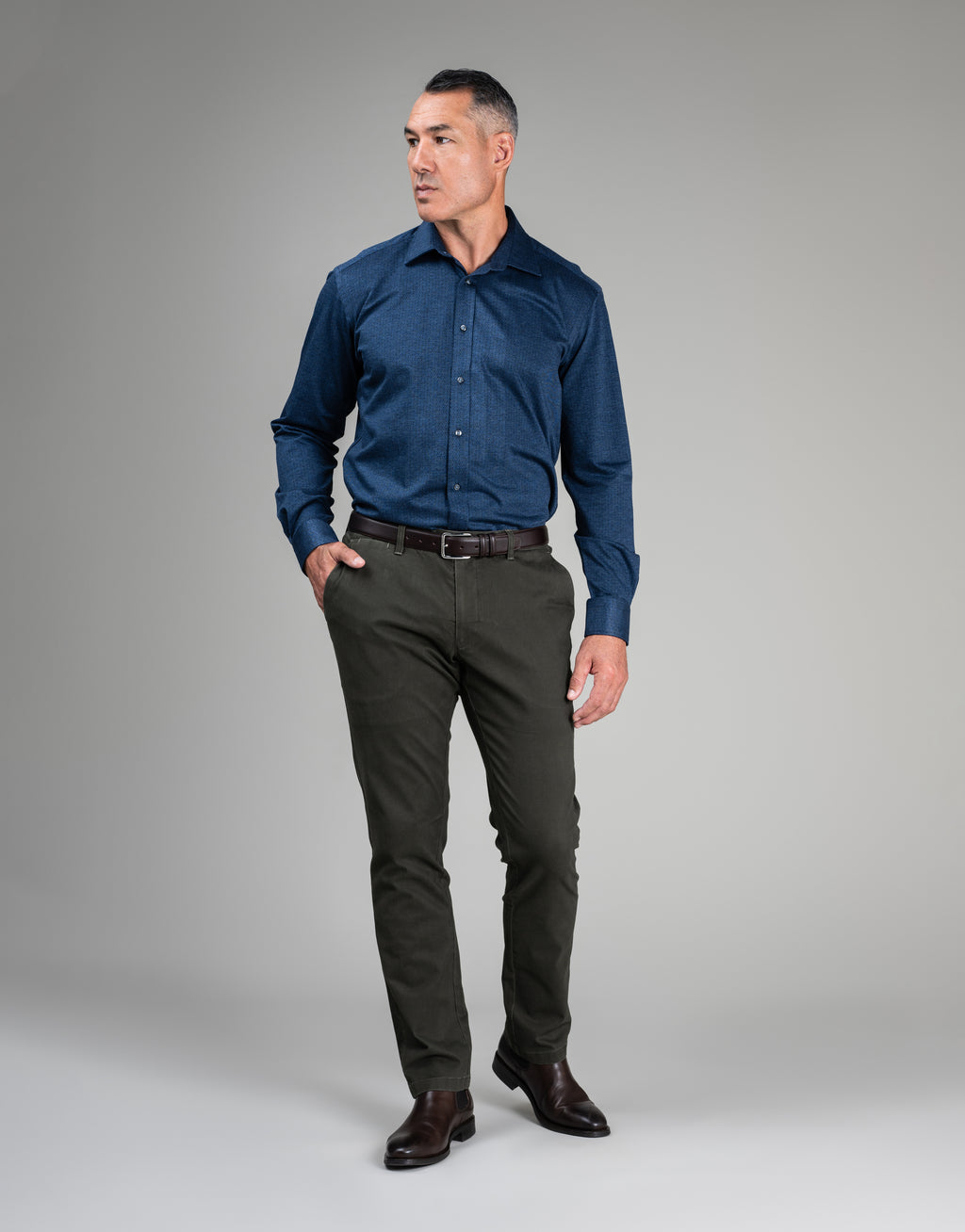 London Navy Dot Knitted Shirt
