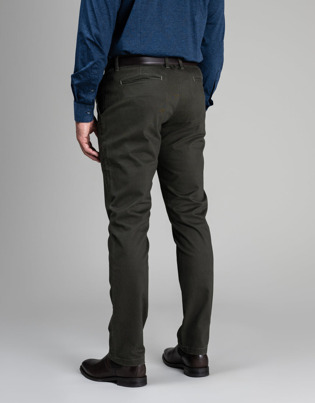 Tyler Dusty Olive Brushed Twill Chinos