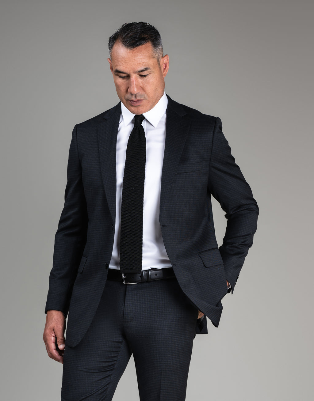 Cooper Charcoal Textured Check Suit