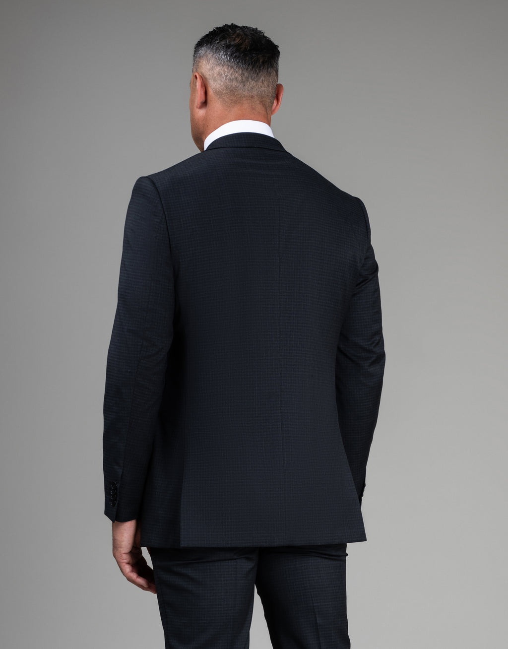 Cooper Charcoal Textured Check Suit Jacket