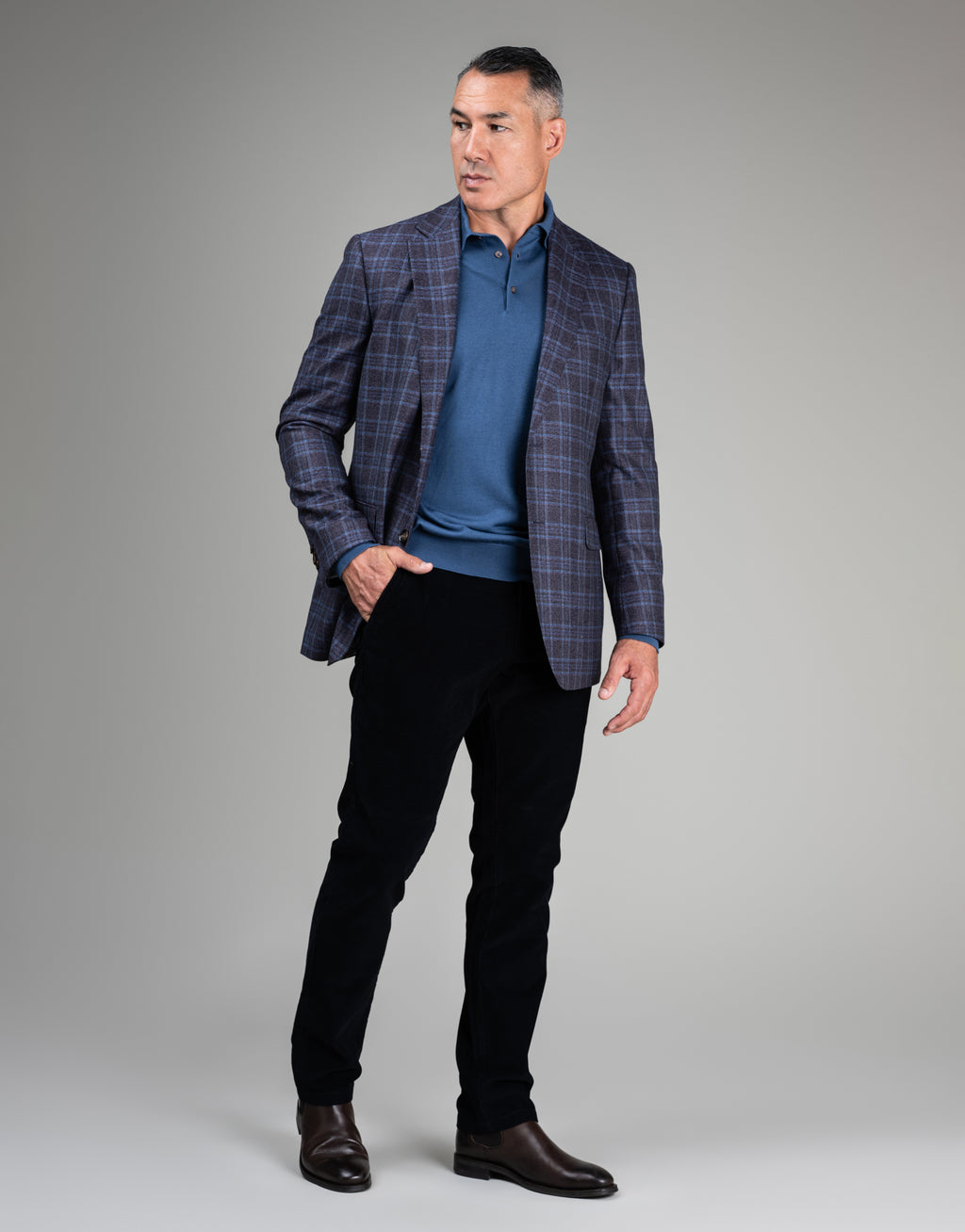 Haast Vintage Blue Merino Polo