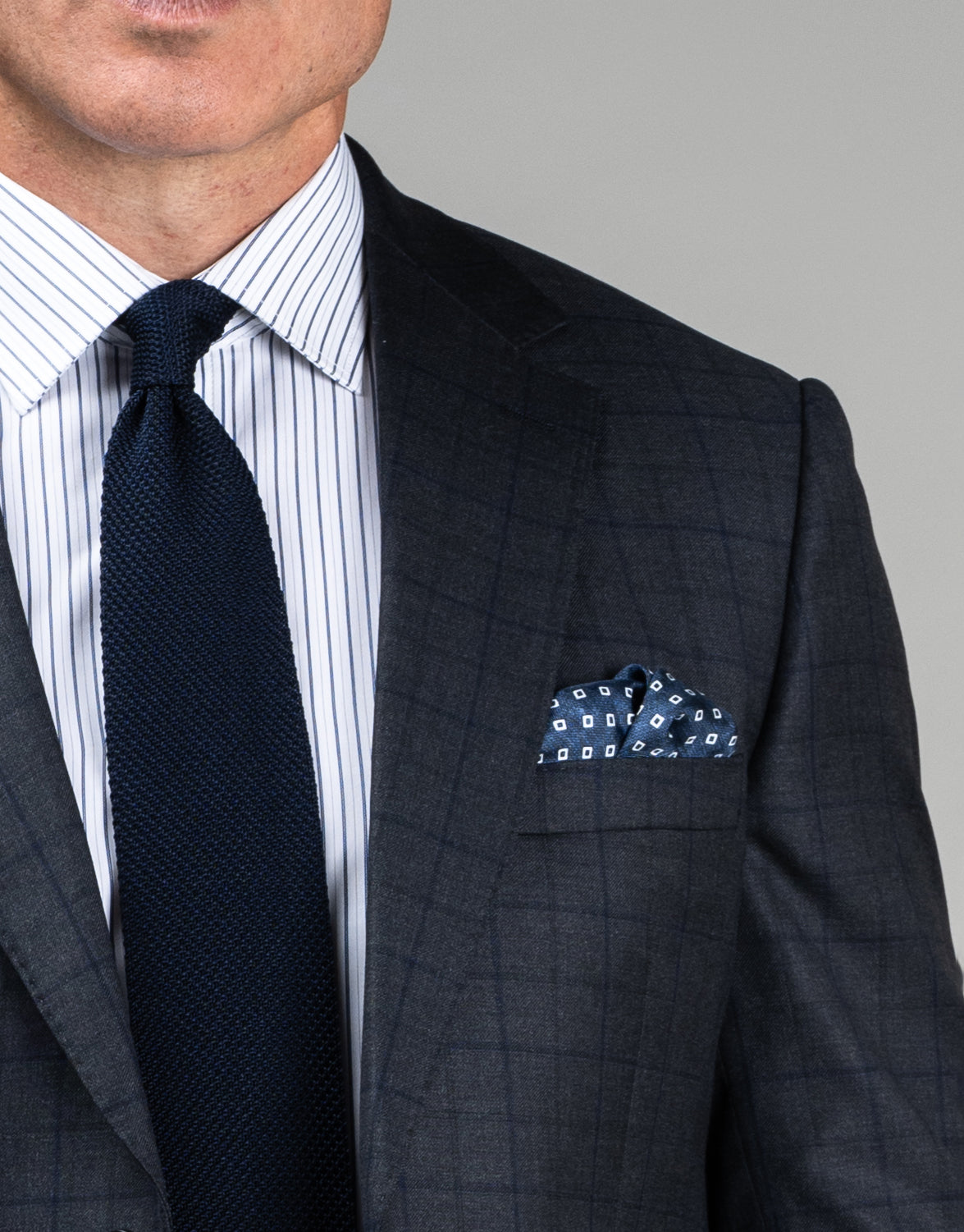 Cooper Charcoal & Blue Check Suit Jacket