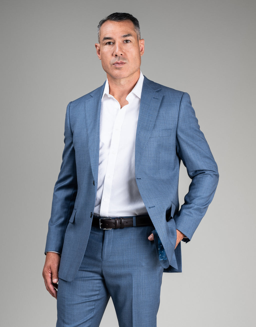 Cooper Slate Blue Birdseye Suit