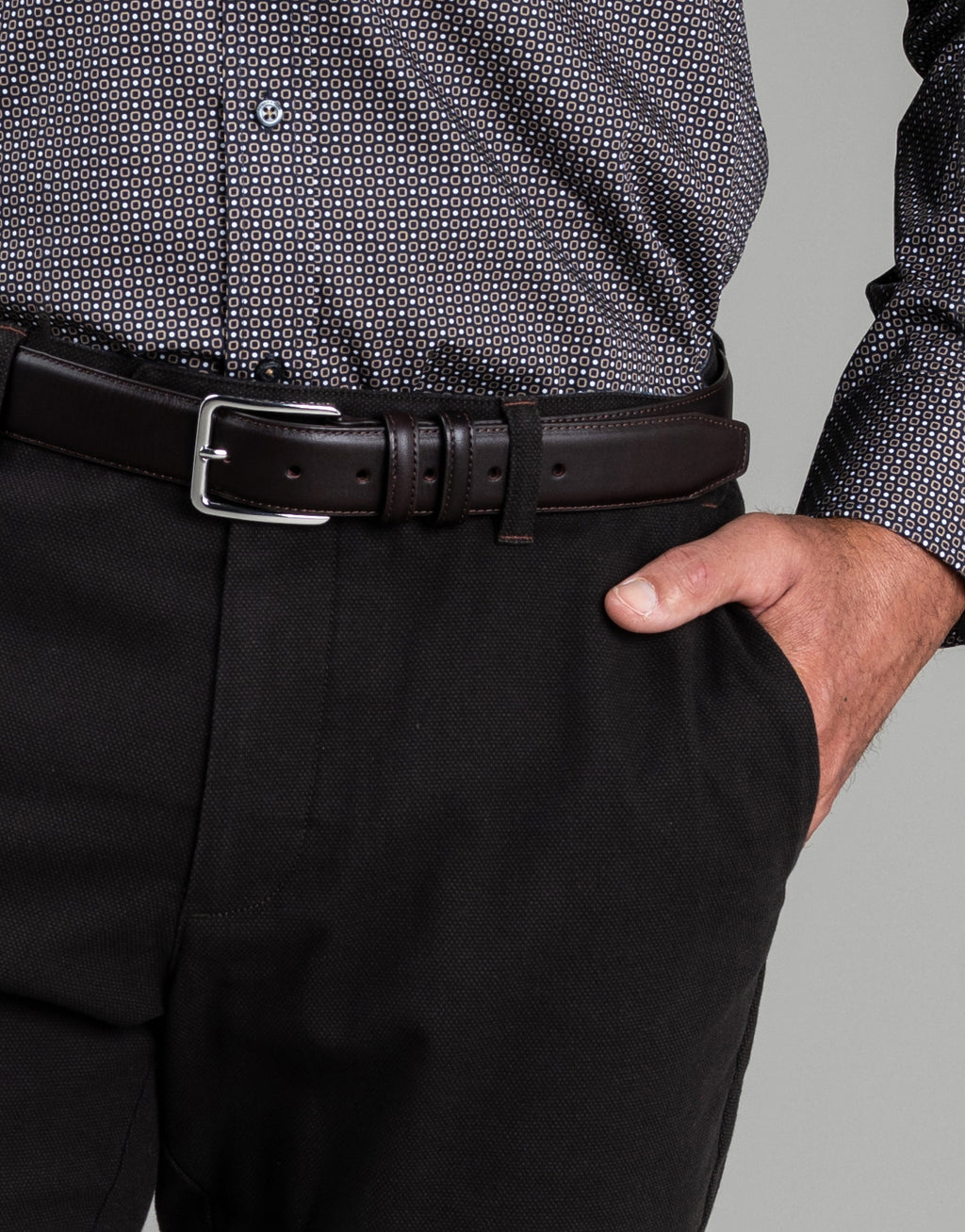 Tyler Dark Brown Birdseye Chinos