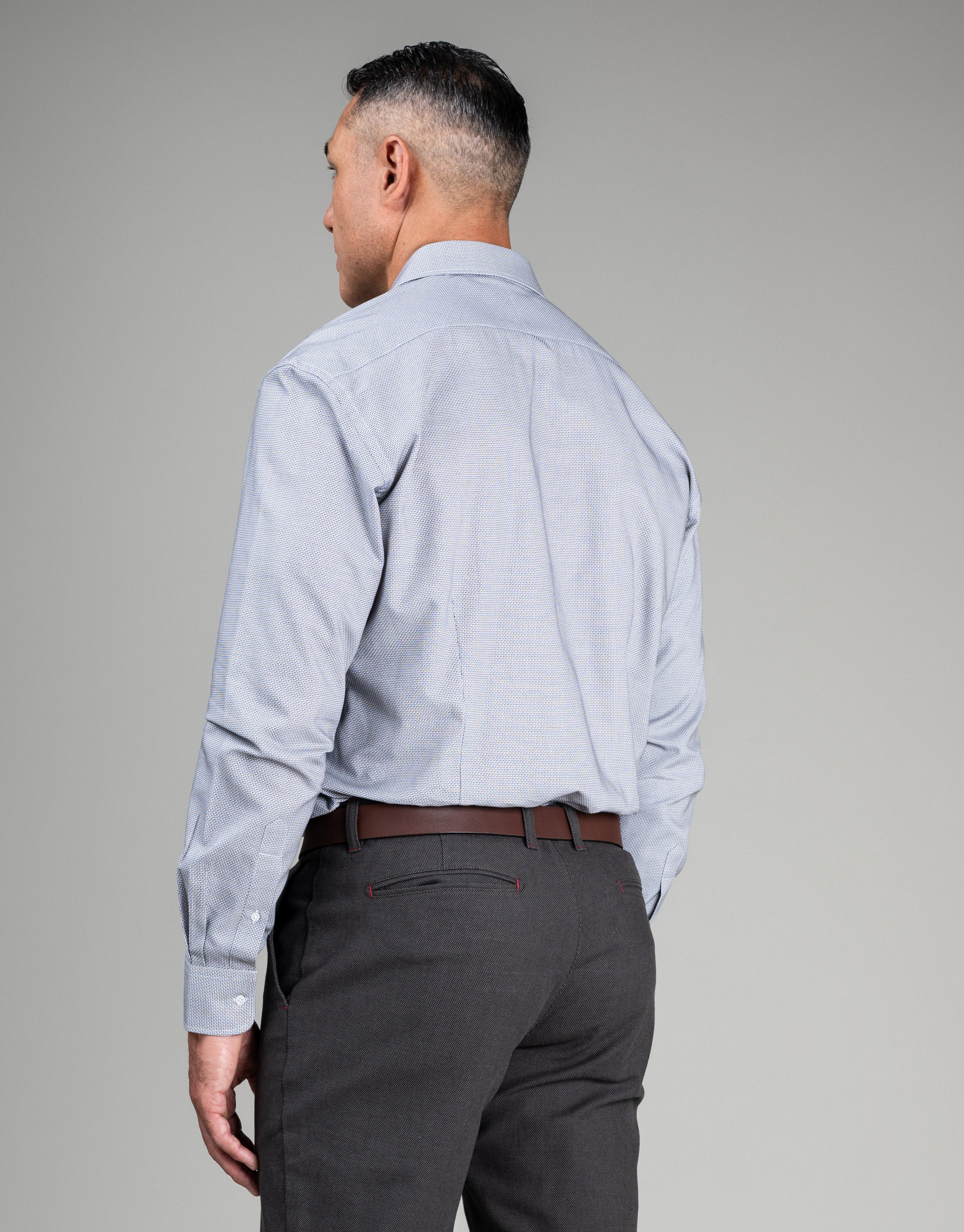 London Blue & Maroon Micro-design Print Shirt