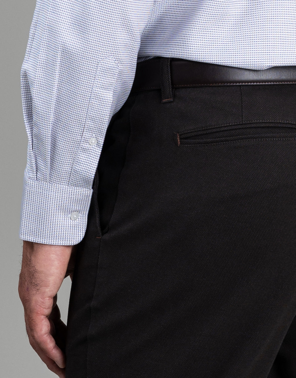 Tyler Dark Brown Birdseye Chinos