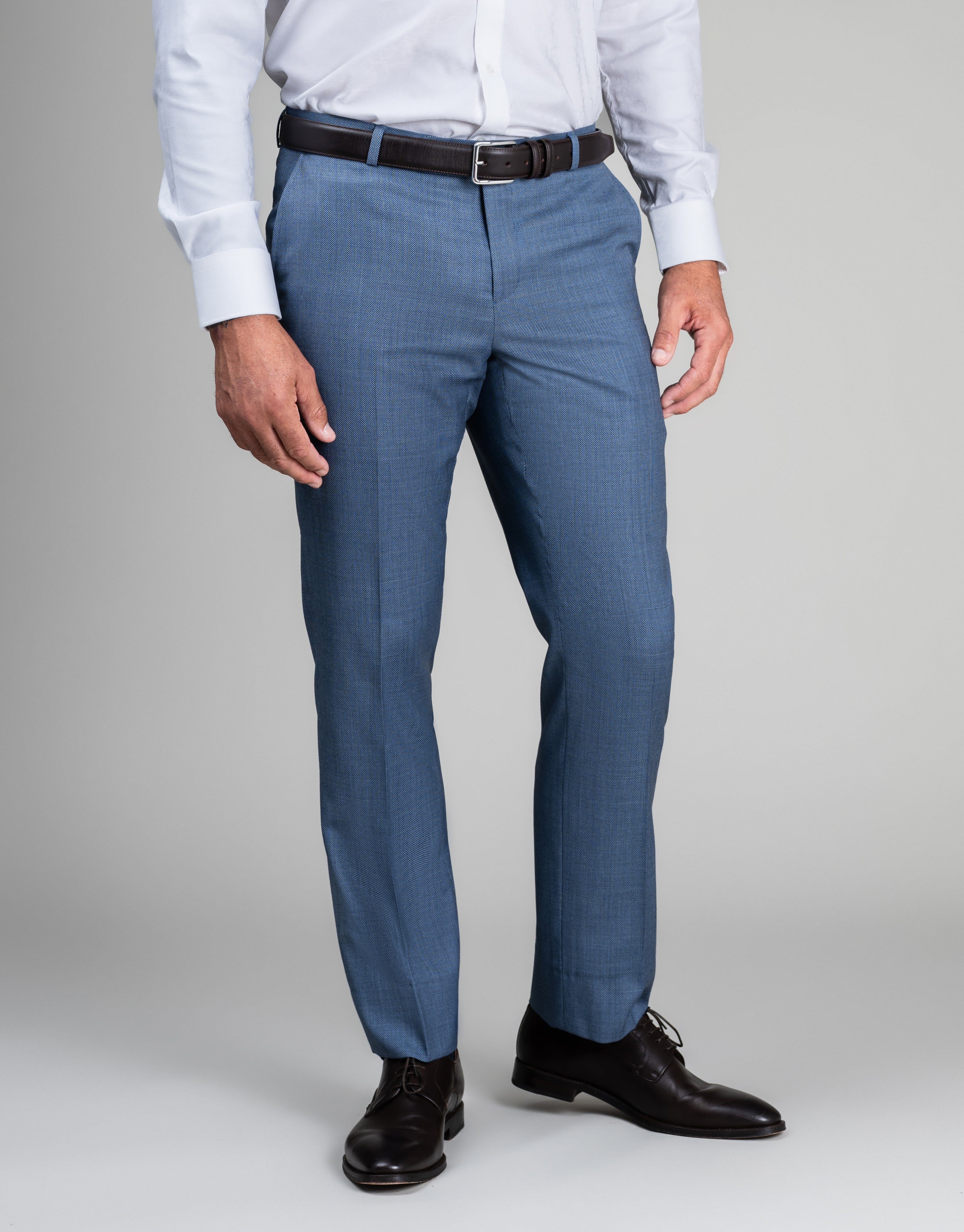 Lotus Slate Blue Birdseye Suit Trouser