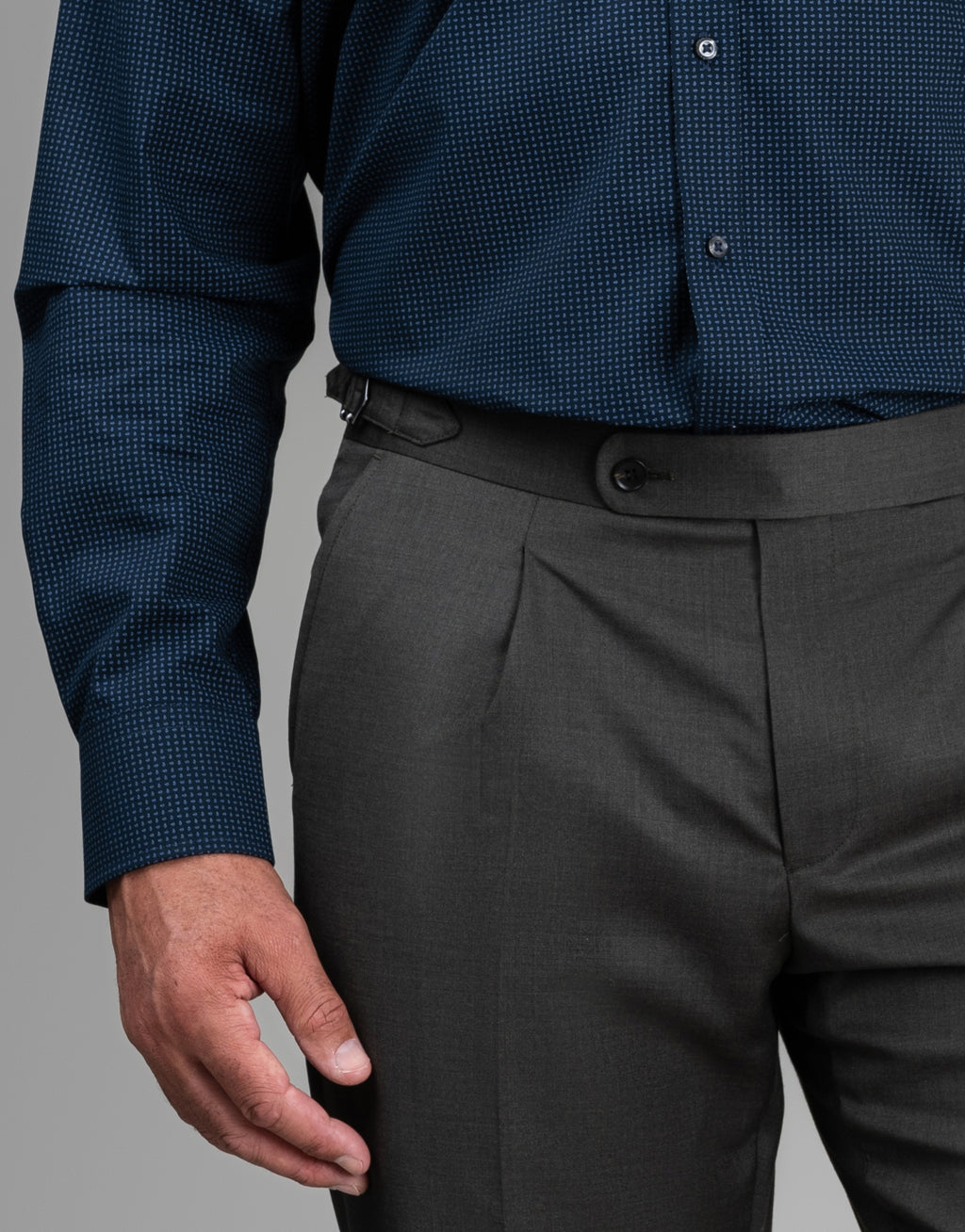Sinatra Navy Micro-Paisley Print Shirt